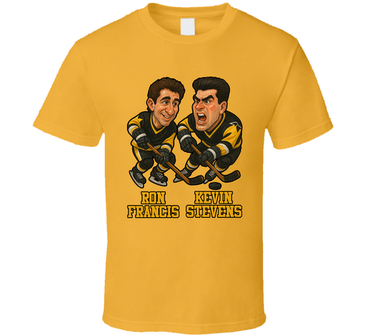 Ron Francis And Kevin Stevens Hockey Duo Caricatures Fan T Shirt