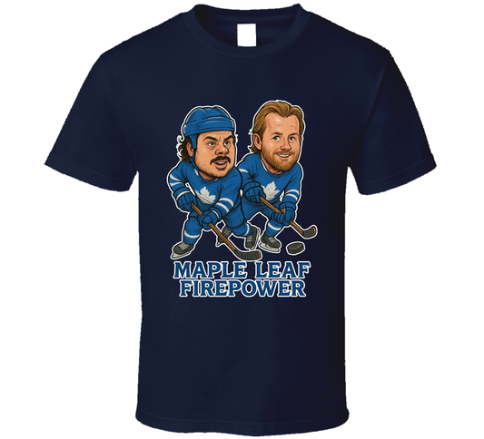 Auston Matthews And William Nylander Maple Leaf Firepower Hockey Duo Caricatures Fan T Shirt