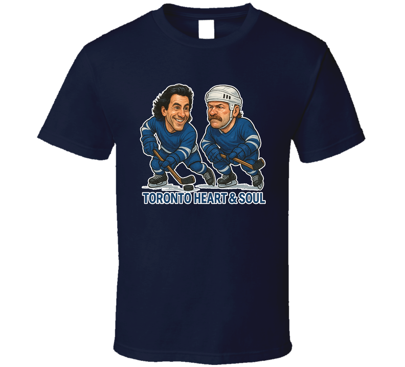 Doug Gilmour And Wendel Clark Toronto Heart &amp; Soul Hockey Duo Caricatures Fan T Shirt