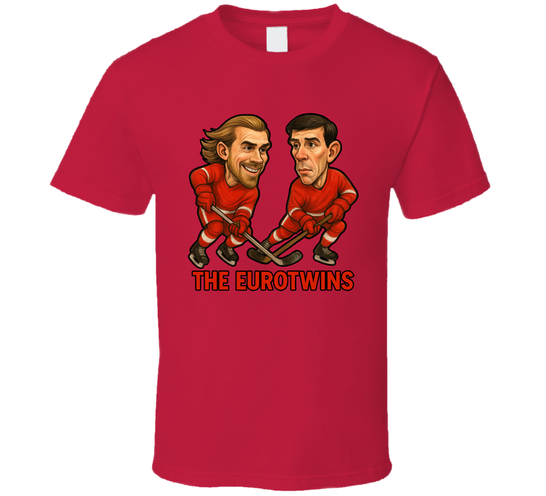 Pavel Datsyuk And Henrik Zetterberg The Eurotwins Hockey Duo Caricatures Fan T Shirt