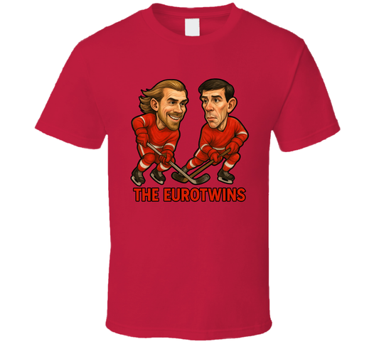 Pavel Datsyuk And Henrik Zetterberg The Eurotwins Hockey Duo Caricatures Fan T Shirt