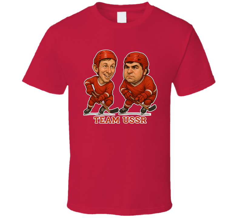 Igor Larionov And Vladimir Krutov Team Ussr Hockey Duo Caricatures Fan T Shirt