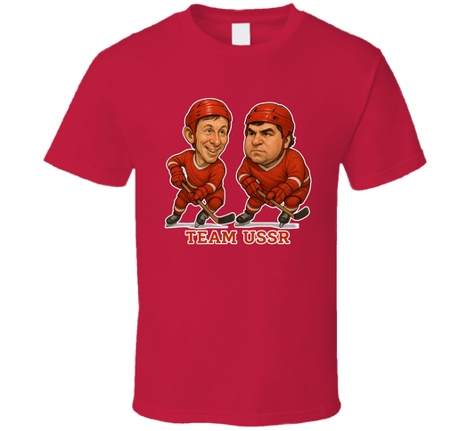 Igor Larionov And Vladimir Krutov Team Ussr Hockey Duo Caricatures Fan T Shirt