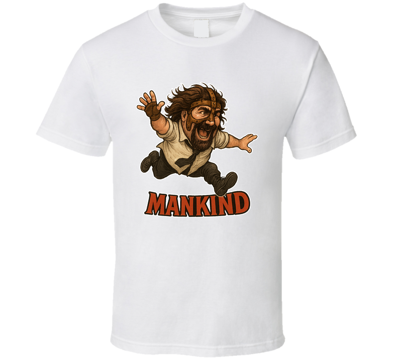 Mankind Wrestling Fan Caricature T Shirt