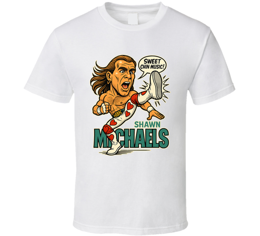 Shawn Michaels Wrestling Fan Caricature T Shirt