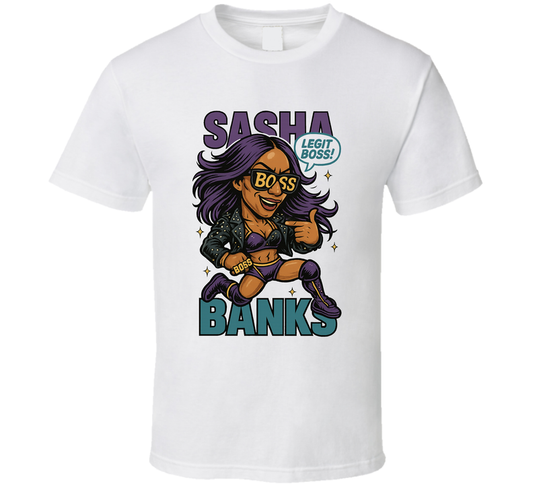 Sasha Banks Wrestling Fan Caricature T Shirt