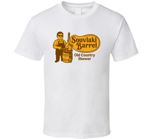 Souvlaki Barrel Old Country Skewer Parody T Shirt