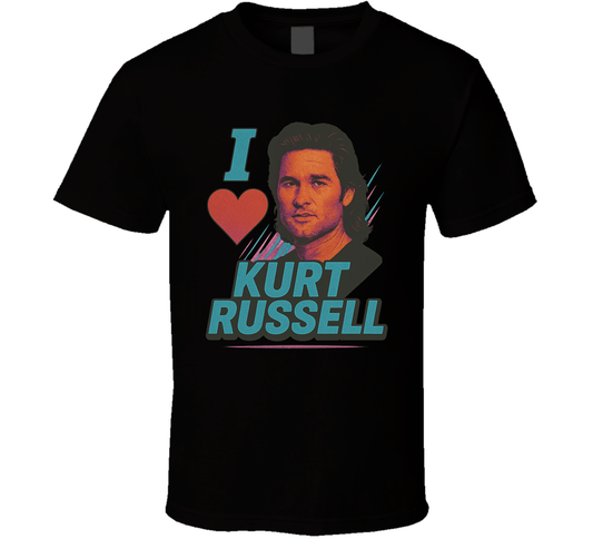 I Heart Love Kurt Russell 90s Action Movie Star T Shirt