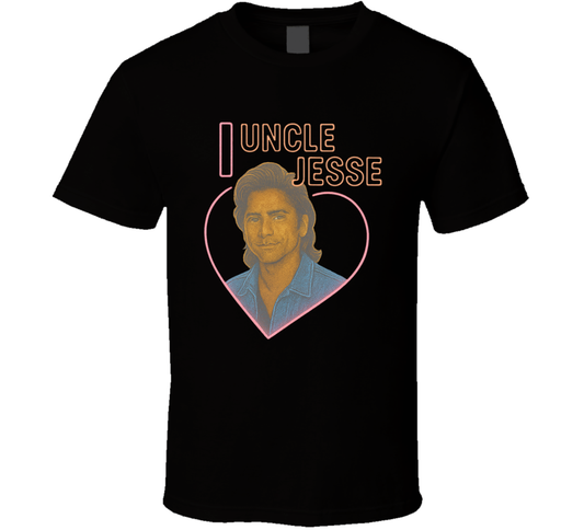 I Heart Love Uncle Jesse Full House 90s Sitcom Character Fan T Shirt