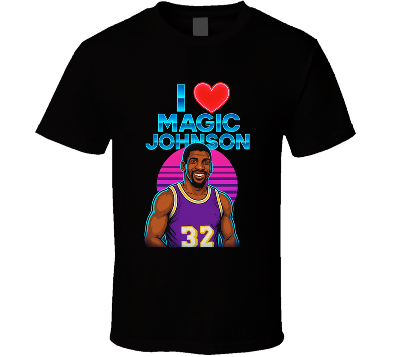 I Heart Love Magic Johnson 80s Sports Legend T Shirt