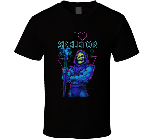 I Heart Love Skeletor 80s Movie Villain Fan T Shirt