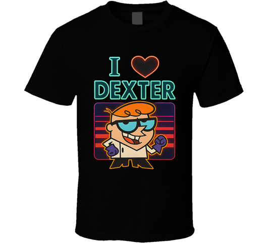 I Heart Love Dexter Dexter&#039;s Laboratory Cartoon Character Fan T Shirt