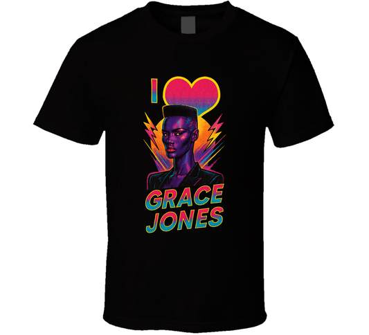 I Heart Love Grace Jones Music Fan T Shirt