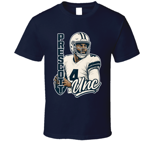Dak Prescott Unc Retro Look Sport Fan T Shirt