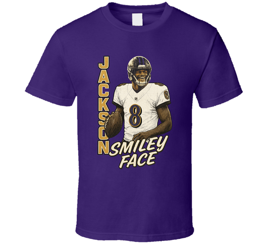 Lamar Jackson Smiley Face Retro Look Sports Fan T Shirt