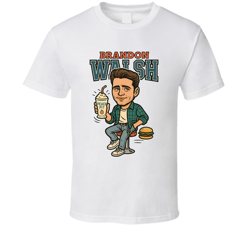 Brandon Walsh Beverly Hills 90210 Caricature Retro Look Fan T Shirt