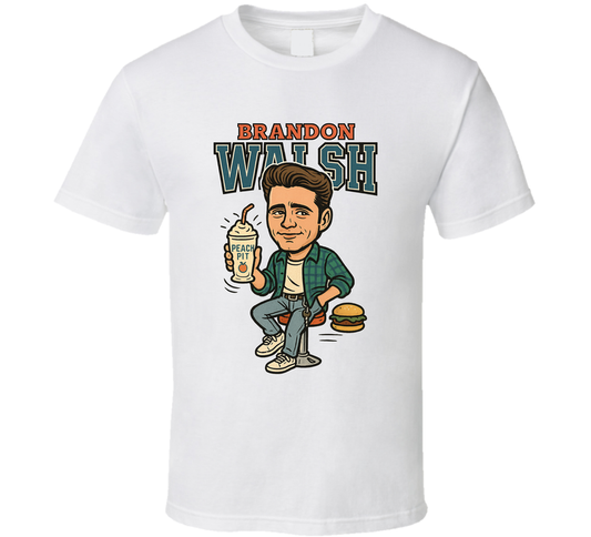 Brandon Walsh Beverly Hills 90210 Caricature Retro Look Fan T Shirt