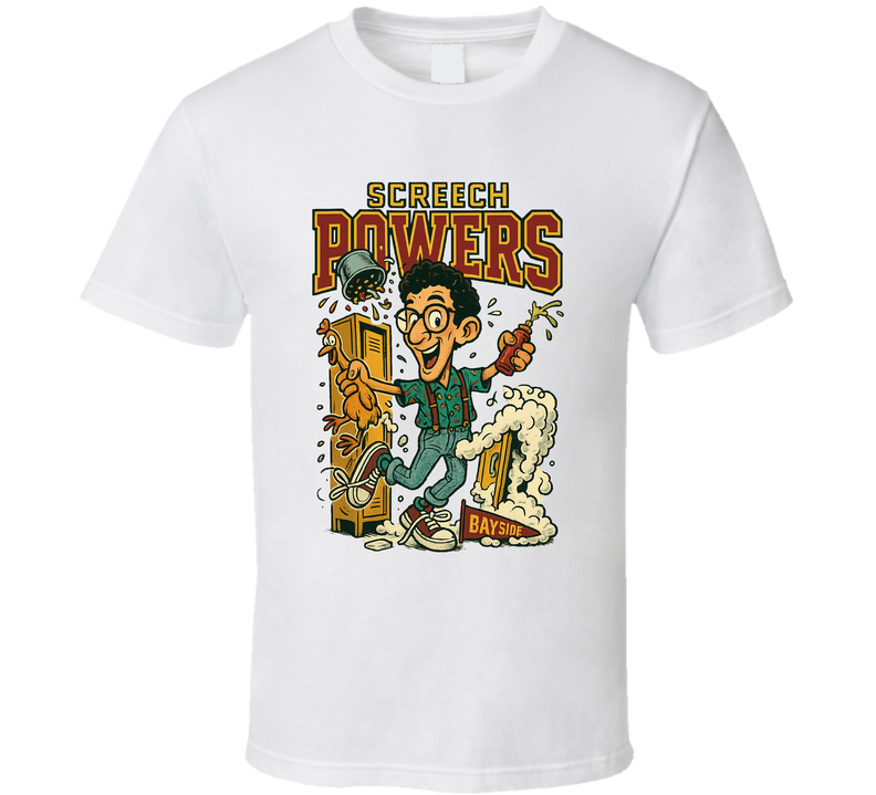 Screech Powers Saved By The Bell Caricature Retro Look Fan T Shirt