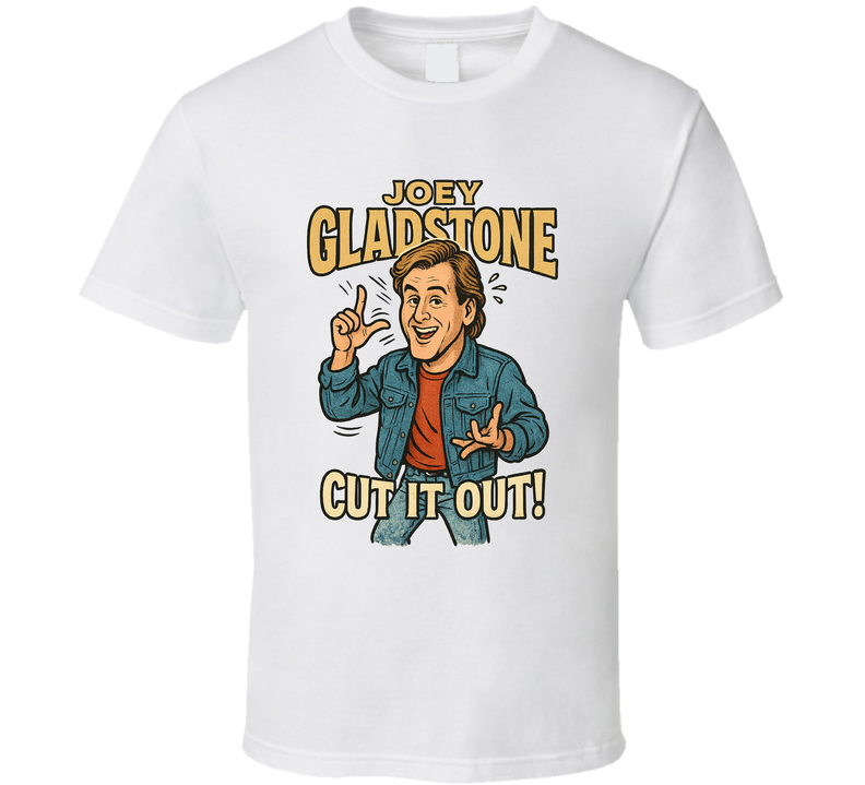 Joey Gladstone Cut It Out Full House Caricature Retro Look Fan T Shirt