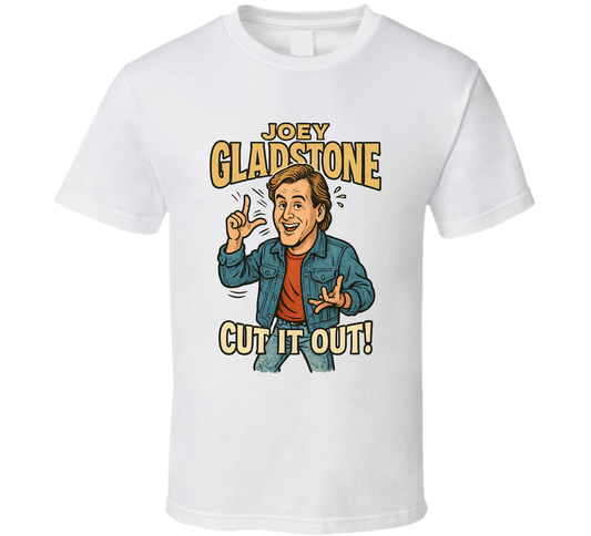 Joey Gladstone Cut It Out Full House Caricature Retro Look Fan T Shirt