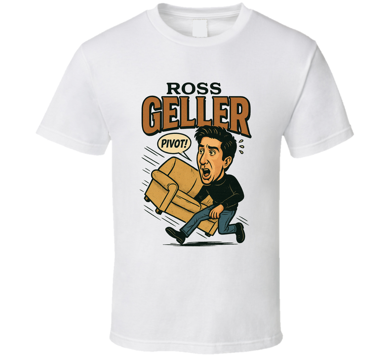 Ross Geller Friends Caricature Retro Look Fan T Shirt