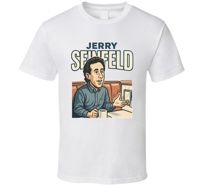 Jerry Seinfeld At Monk&#039;s Cafe Caricature Retro Look Fan T Shirt