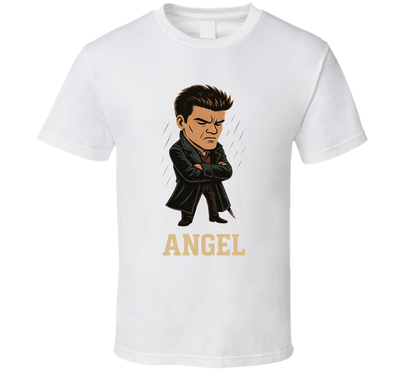 Angel Buffy The Vampire Slayer Tv Show Caricature Retro Look Fan T Shirt