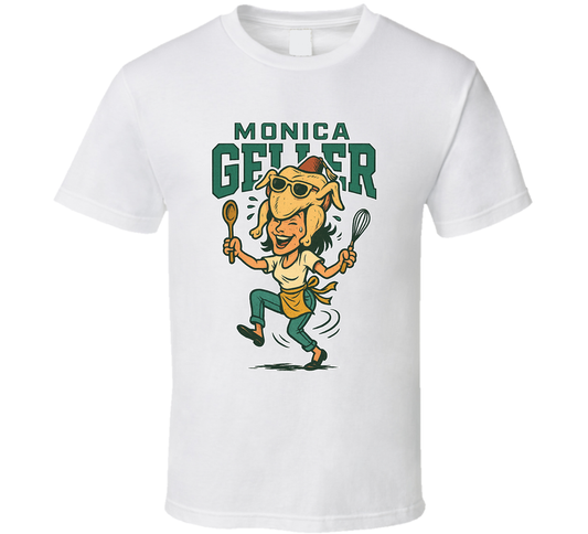 Monica Geller Thanksgiving Friends Caricature Retro Look Fan T Shirt