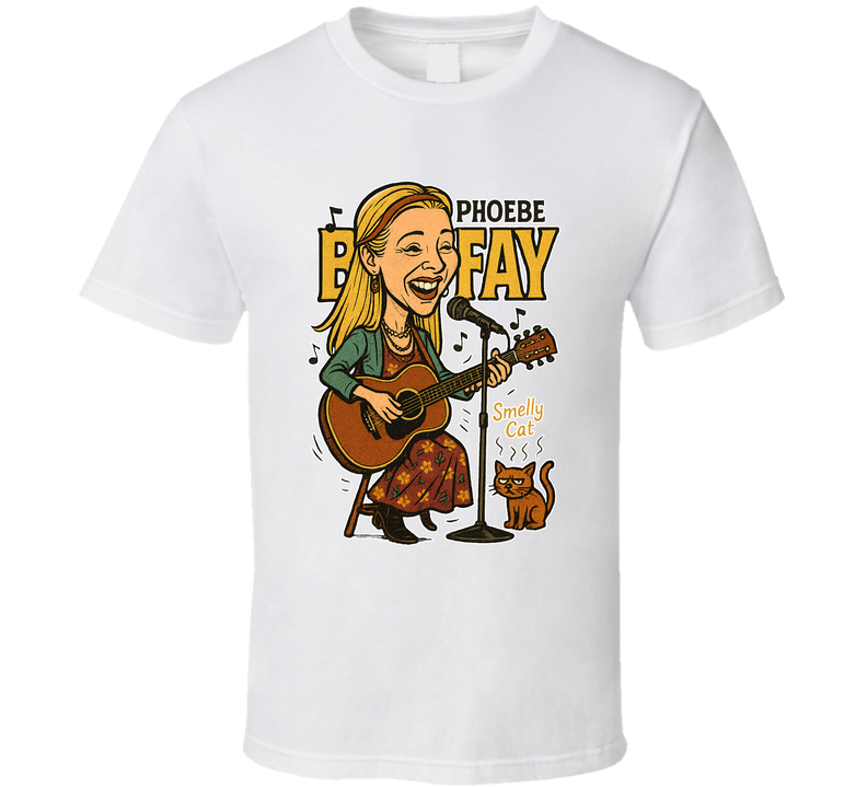 Phoebe Buffay Smelly Cat Friends Caricature Retro Look Fan T Shirt