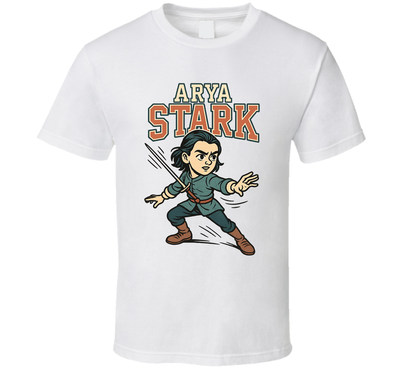Arya Stark Game Of Thrones Tv Show Caricature Retro Look Fan T Shirt
