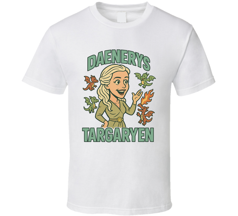Daenerys Targaryen Game Of Thrones Tv Show Caricature Retro Look Fan T Shirt