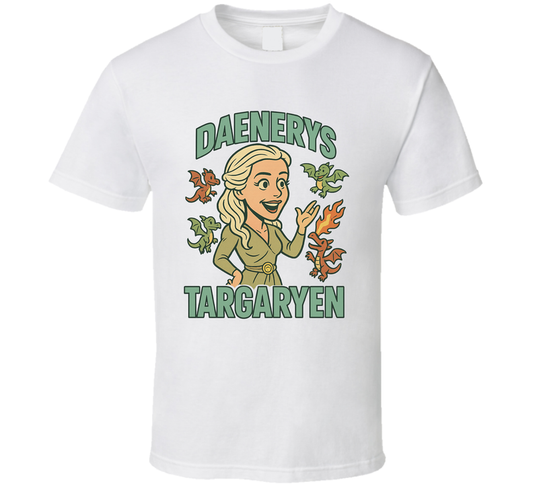 Daenerys Targaryen Game Of Thrones Tv Show Caricature Retro Look Fan T Shirt