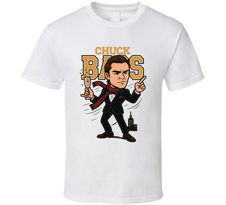 Chuck Bass Gossip Girl Tv Show Caricature Retro Look Fan T Shirt