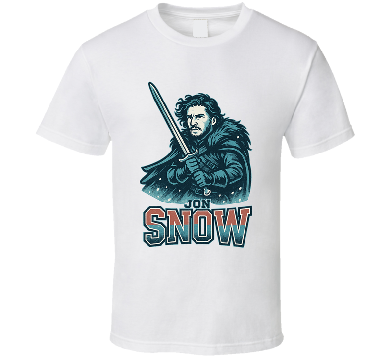 Jon Snow Game Of Thrones Tv Show Caricature Retro Look Fan T Shirt
