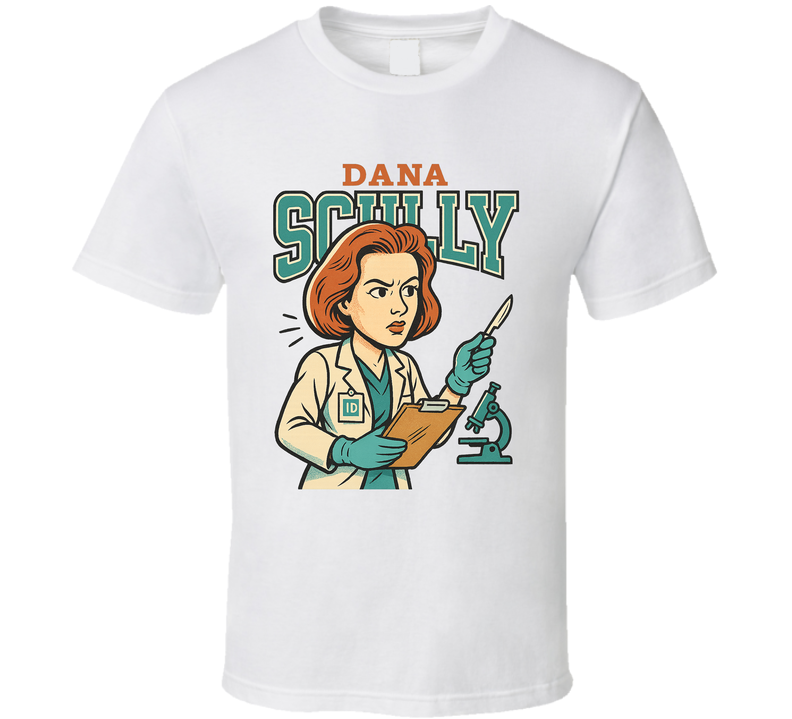 Dana Scully The X Files Tv Show Caricature Retro Look Fan T Shirt