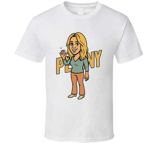 Penny The Big Bang Theory Tv Show Caricature Retro Look Fan T Shirt