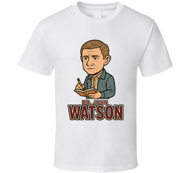Dr. John Watson Sherlock Tv Show Caricature Retro Look Fan T Shirt