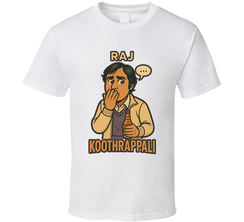 Raj Koothrappali The Big Bang Theory Tv Show Caricature Retro Look Fan T Shirt