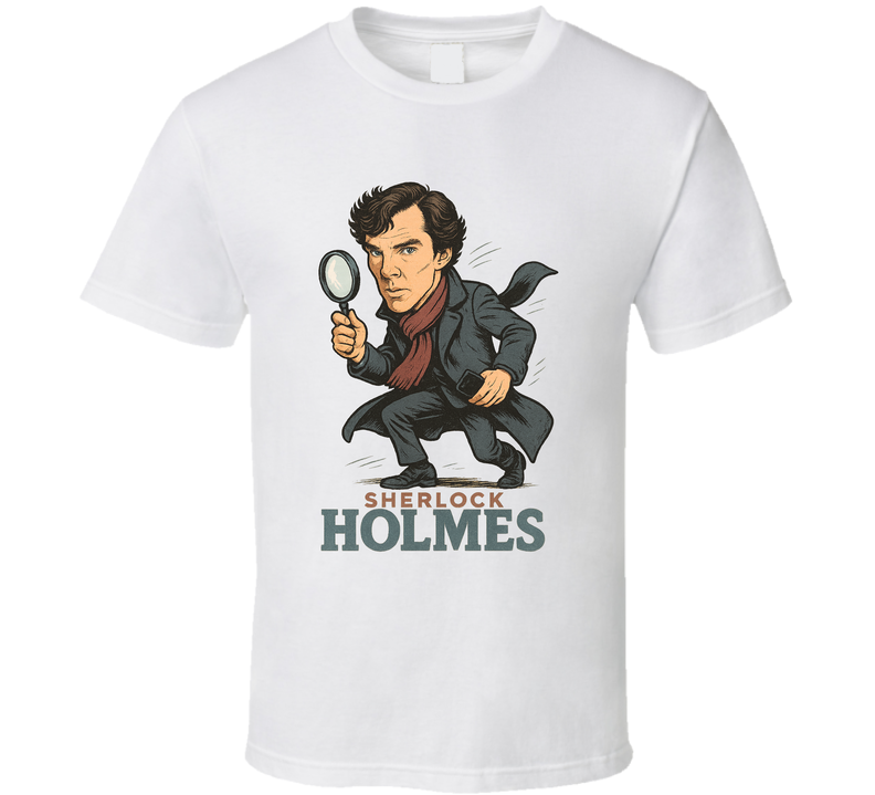 Sherlock Holmes Sherlock Tv Show Caricature Retro Look Fan T Shirt