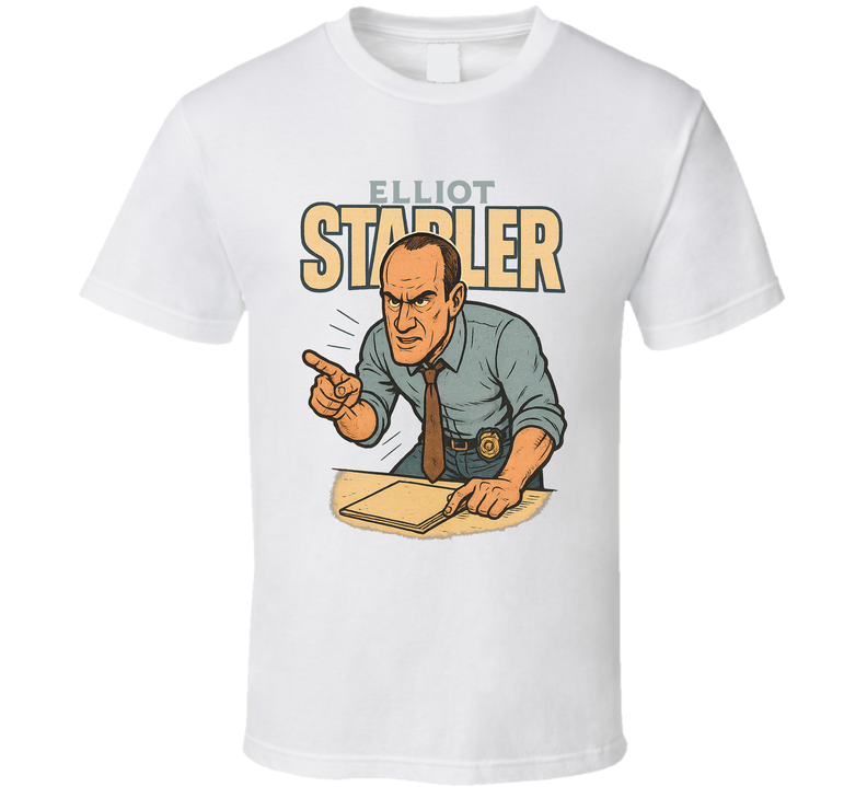 Elliot Stabler Law And Order Svu Tv Show Caricature Retro Look Fan T Shirt