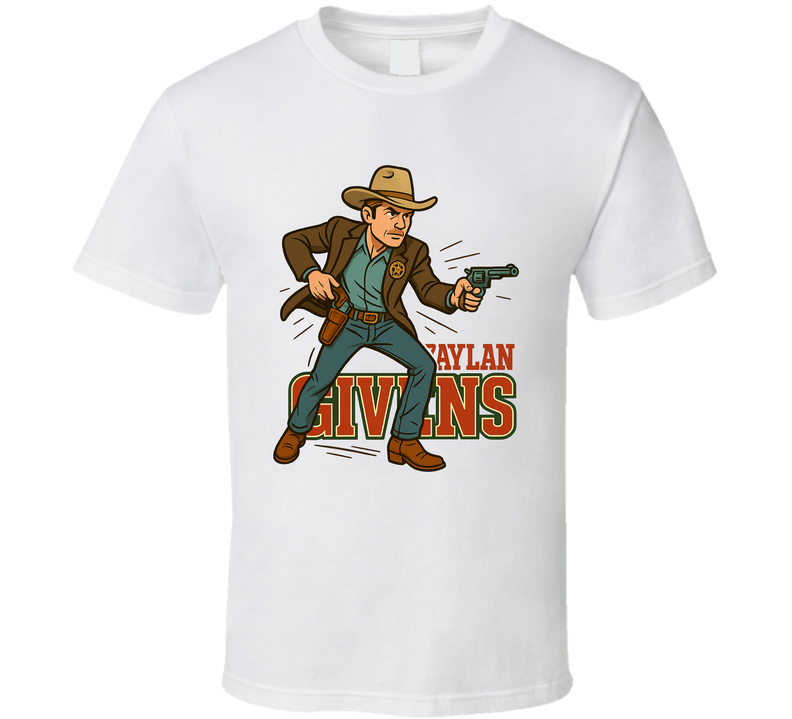 Raylan Givens Justified Tv Show Caricature Retro Look Fan T Shirt