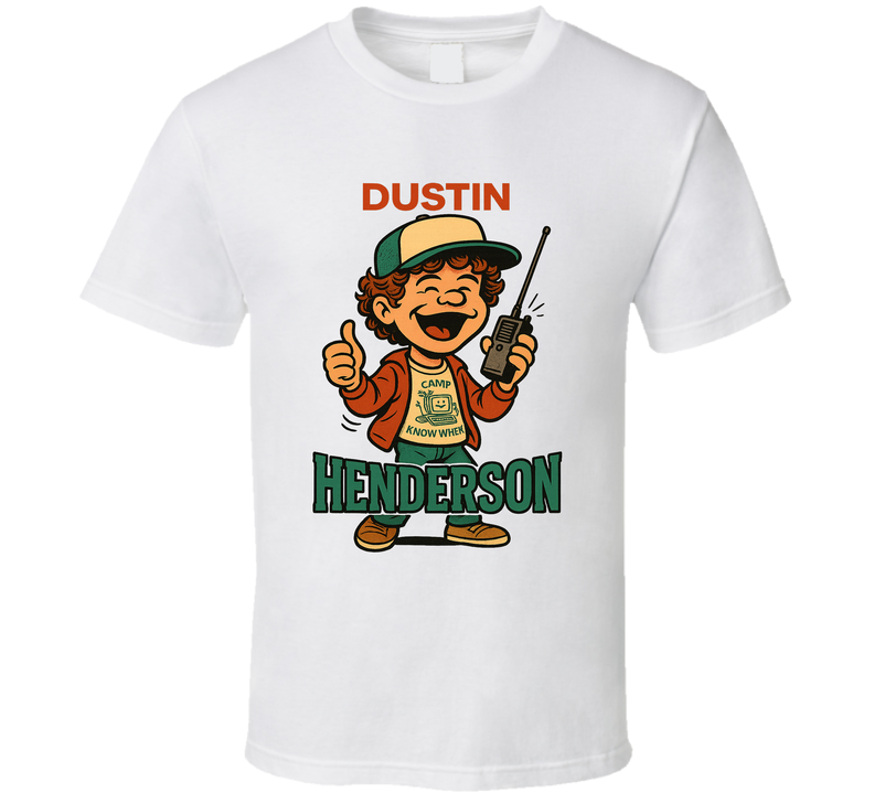 Dustin Henderson Stranger Things Tv Show Caricature Retro Look Fan T Shirt