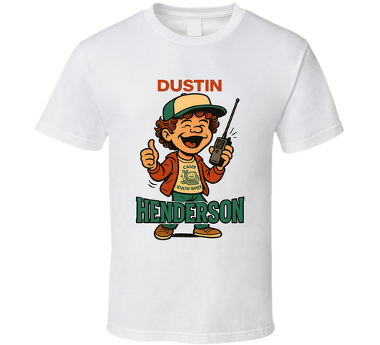 Dustin Henderson Stranger Things Tv Show Caricature Retro Look Fan T Shirt