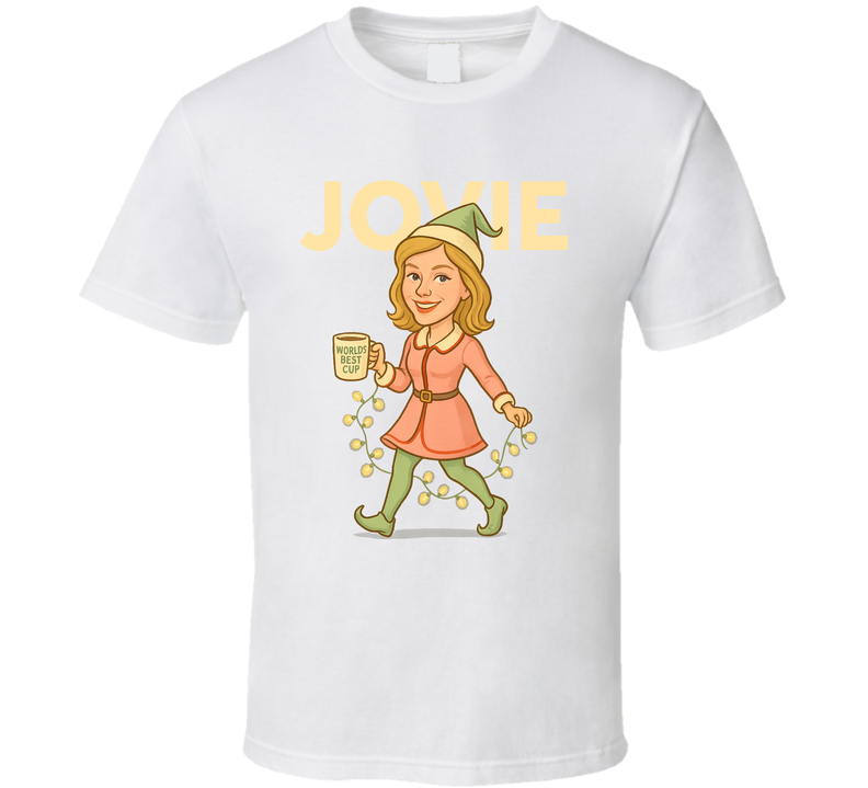 Jovie Elf Christmas Movie Retro Look Caricature T Shirt