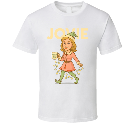 Jovie Elf Christmas Movie Retro Look Caricature T Shirt