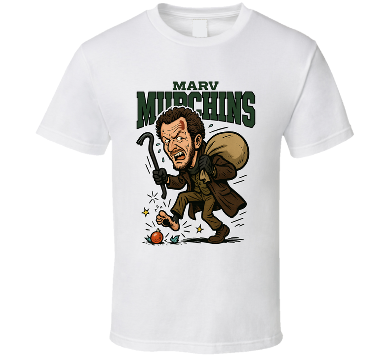 Marv Murchins Home Alone Christmas Movie Retro Look Caricature T Shirt