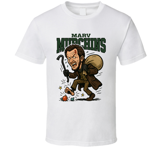 Marv Murchins Home Alone Christmas Movie Retro Look Caricature T Shirt