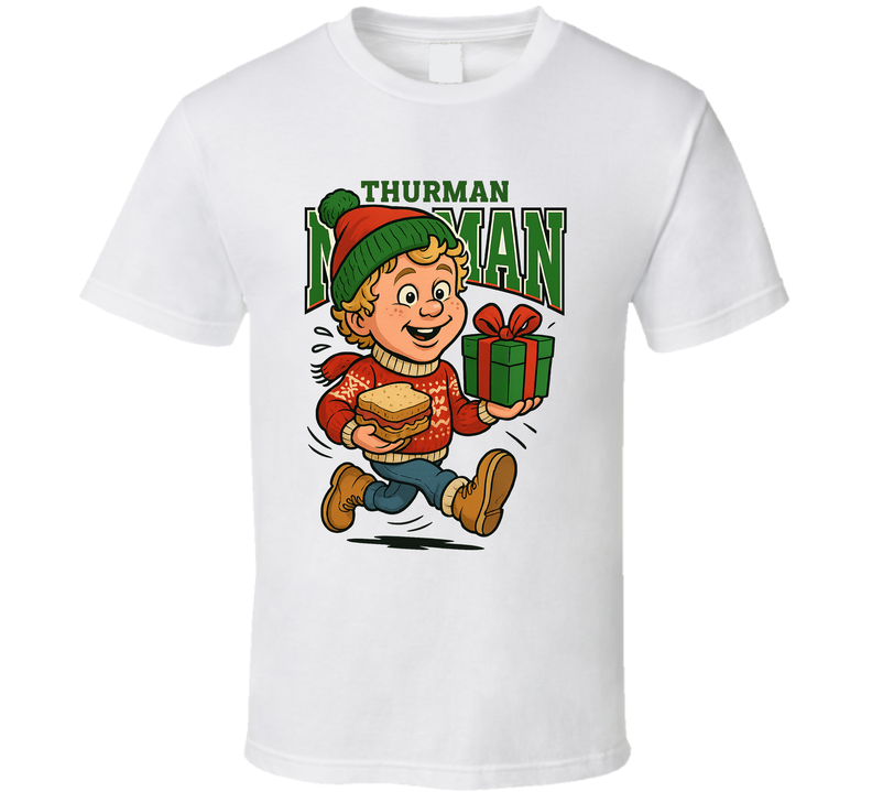 Thurman Merman Bad Santa Christmas Movie Retro Look Caricature T Shirt