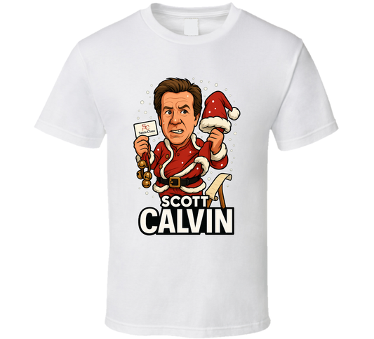 Scott Calvin The Santa Clause Christmas Movie Retro Look Caricature T Shirt