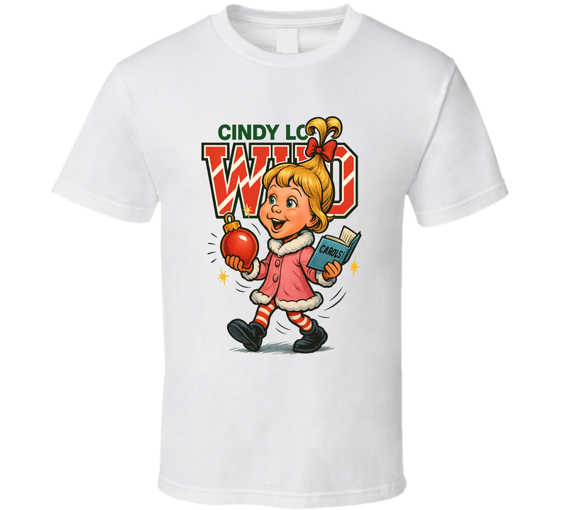 Cindy Lou Who How The Grinch Stole Christmas Movie Retro Look Caricature T Shirt